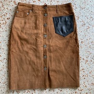 Allsaints suede pencil skirt